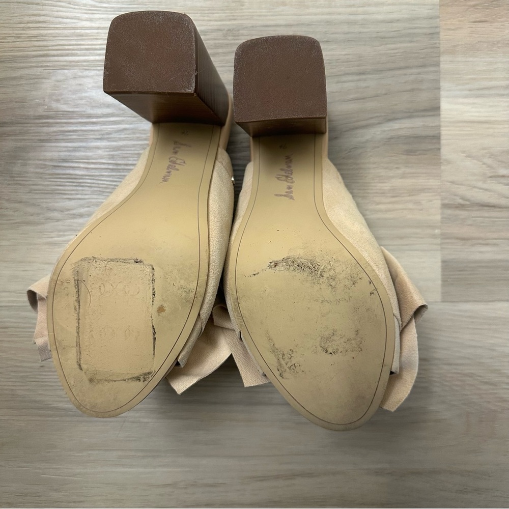 Sam Edelman Suede Beige Bow Mules EUC size 8 Women’s - Picture 5 of 5